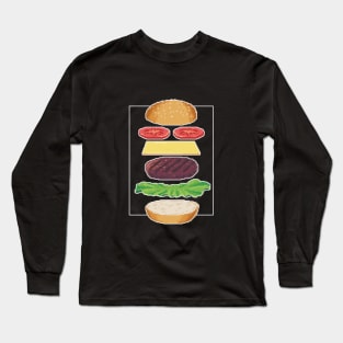 Pixel Art Burguer Anatomy Long Sleeve T-Shirt